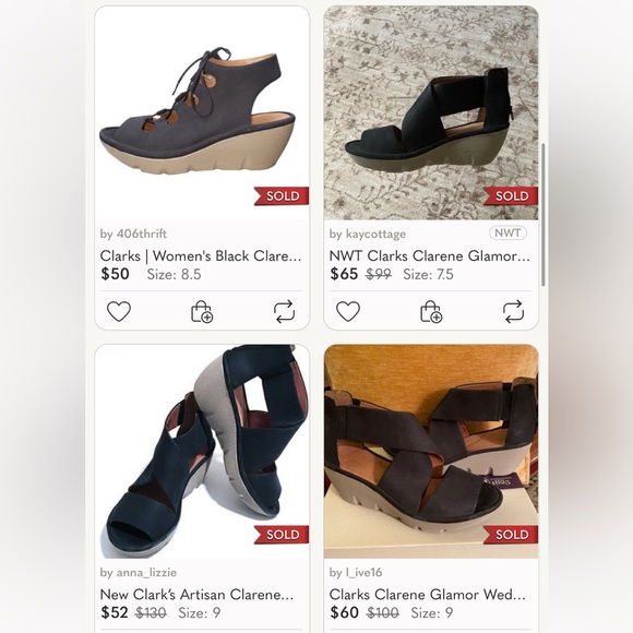 Clarks‎ | Clarene Glamor Artisan Platform Wedge Sandal Women\'s 6.5